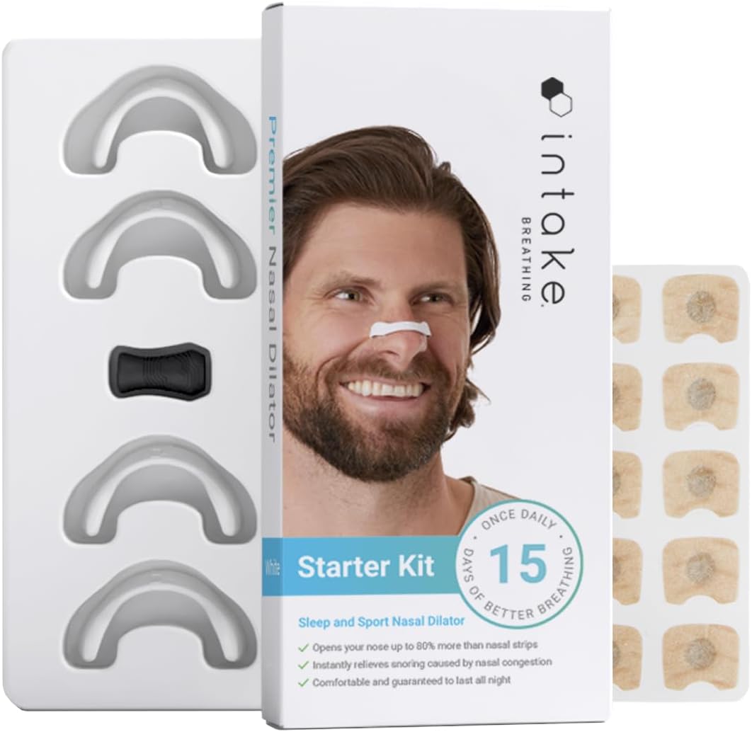 Intake Breathing Nasal Strip Starter Kit – Magnetic Nasal Dilator for Better Breathing, Improved Sleep, and Enhanced Performance (15)