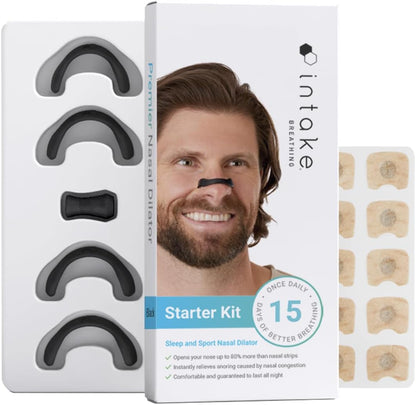 Intake Breathing Nasal Strip Starter Kit – Magnetic Nasal Dilator for Better Breathing, Improved Sleep, and Enhanced Performance (15)